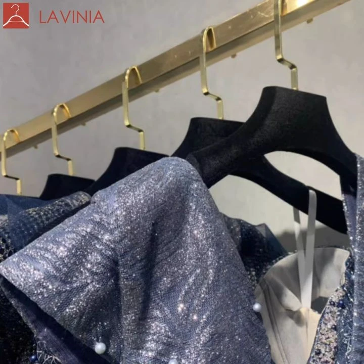 black and gold velvet hangers hanger manufacturer china(001)